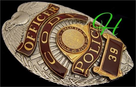 Police badge / Officer, Cody Police, Wyoming, hallmark