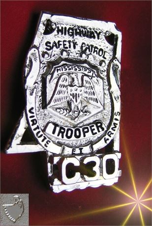 Police badge, Trooper, Highway Safety Patrol, Mississippi / HM