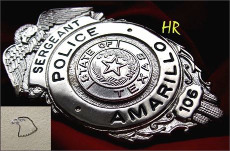 Police badge / * Sergeant * , Amarillo, State Of Texas, hallmark