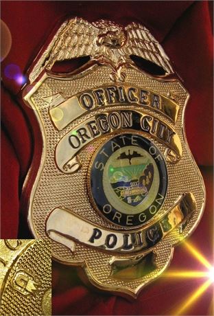 Police badge, Officer, Oregon City Police, hallmark