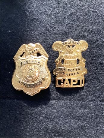 Saginaw, Michigan Auxiliary Captain Police badge set
