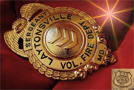 Firefighter badge, Sergeant, Fire Department Laytonsville, Maryland