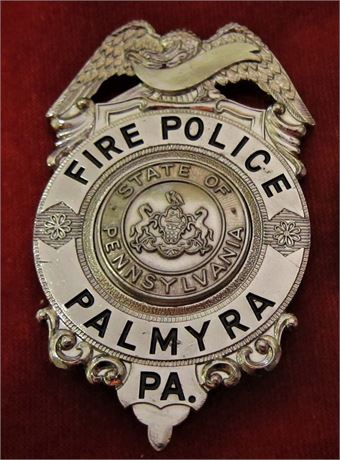 Firefighter badge, Fire Police, Palmyra, Pennsylvania