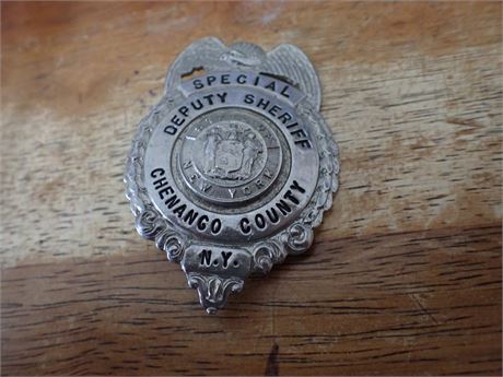 CHENANCO COUNTY NEW YORK SPECIAL SHERIFF  BADGE BX 34