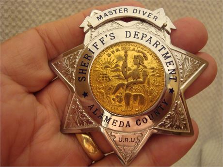 ALAMEDA COUNTY SHERIFF'S DEPARTMENT MASTER DIVER U.R.U. Badge, Ed Jones Oakland