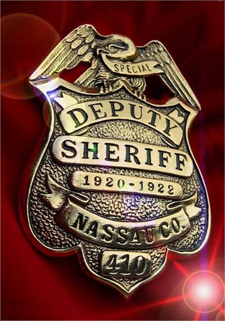 Police badge / Special Deputy Sheriff, Nassau County, New York, hallmark