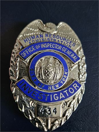 NYC Human Resources Administration Investigator Shield