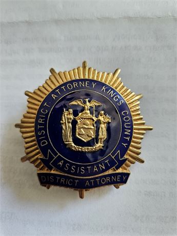 Kings County New York Assistant District Attorney Shield