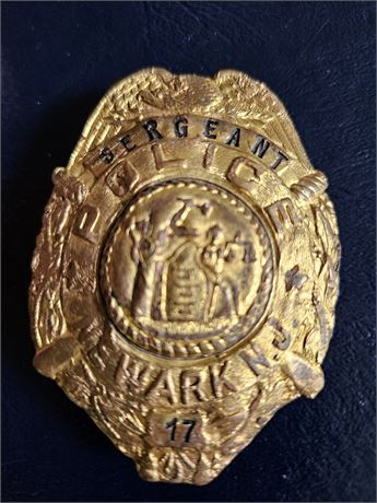 Antique Vintage Newark New Jersey Sergeant Shield